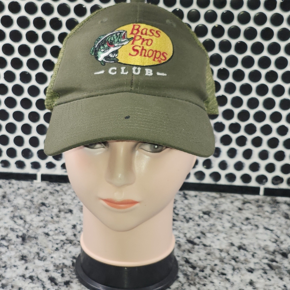 3/$25 - Bass Pro Shops Club Snapback Trucker Hat Green One Size Mesh Back